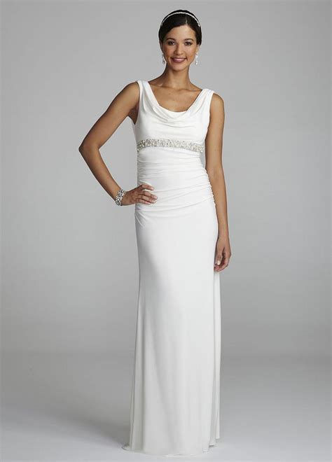 david's bridal cowl neck|long neckline wedding dresses.